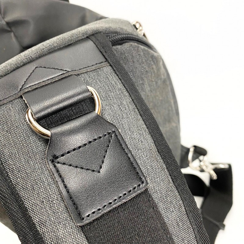 Мужская сумка слинг Mackar Edition через плечо серо-черная - 16 фото