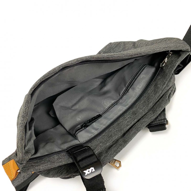 Мужская сумка слинг Mackar Style через плечо серая - 5 фото