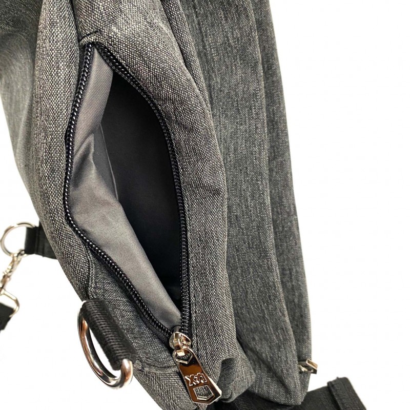 Мужская сумка слинг Mackar Style через плечо серая - 7 фото
