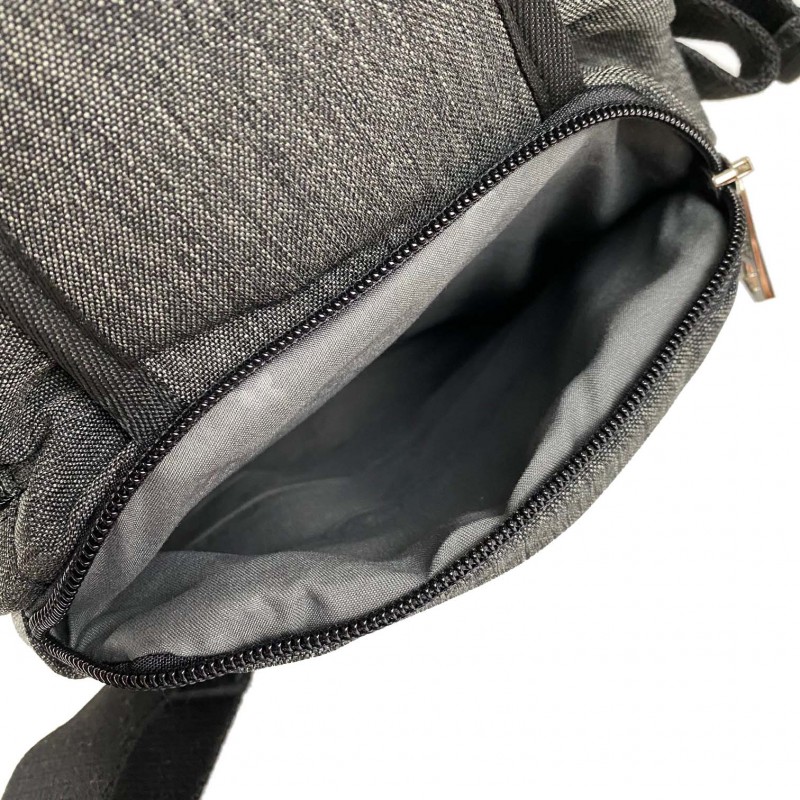 Мужская сумка слинг Mackar Style через плечо серая - 8 фото