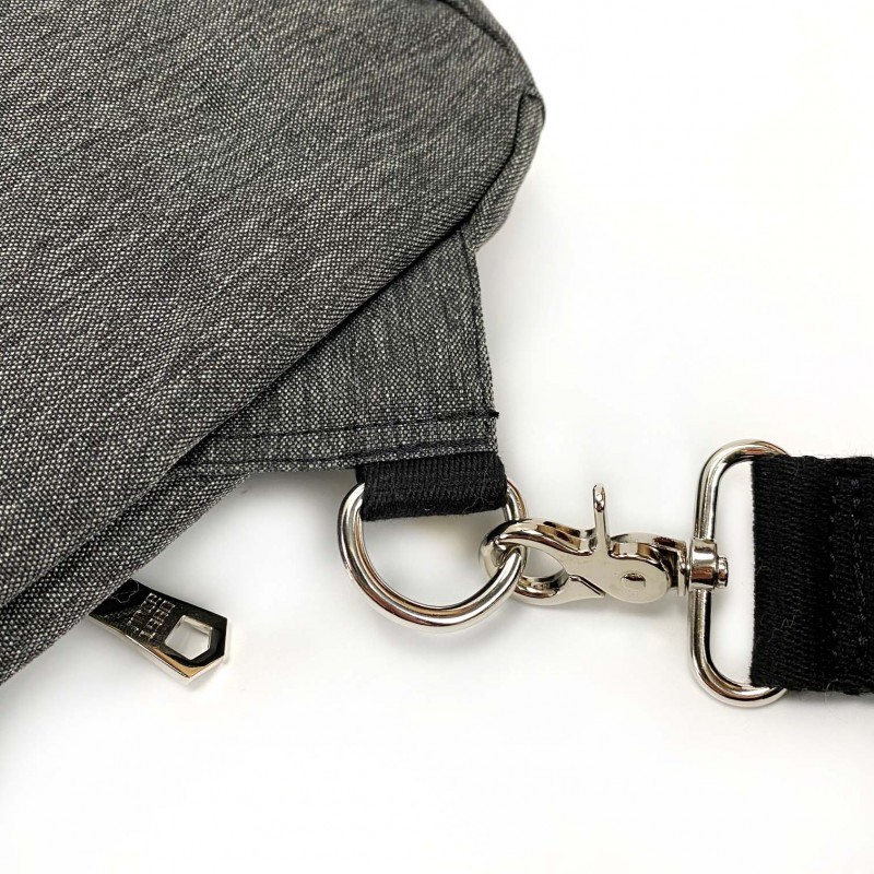 Мужская сумка слинг Mackar Style через плечо серая - 12 фото