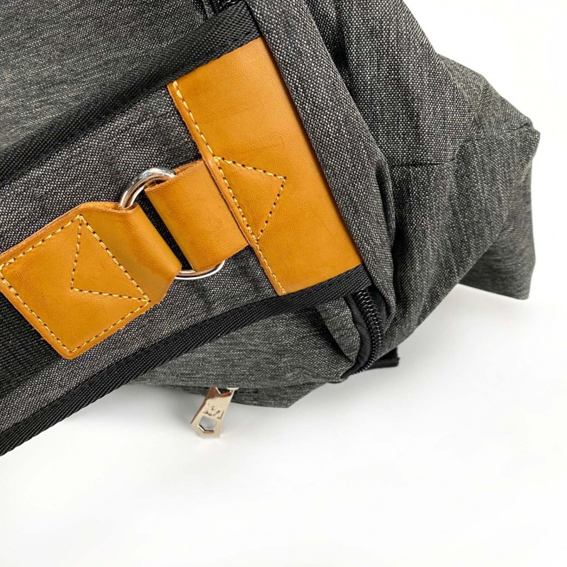 Мужская сумка слинг Mackar Style через плечо серая - 13 фото