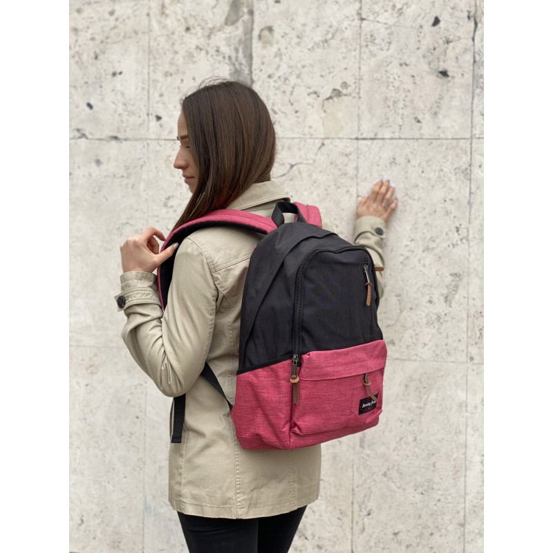 Жіночий рюкзак Fashion чорно-рожевий - 5 фото