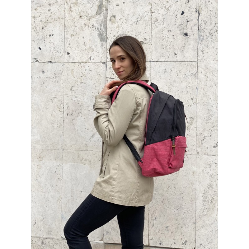 Жіночий рюкзак Fashion чорно-рожевий - 6 фото
