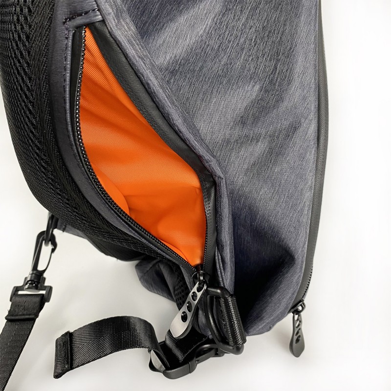 Мужская сумка-рюкзак слинг MY на одно плечо графит - 8 фото