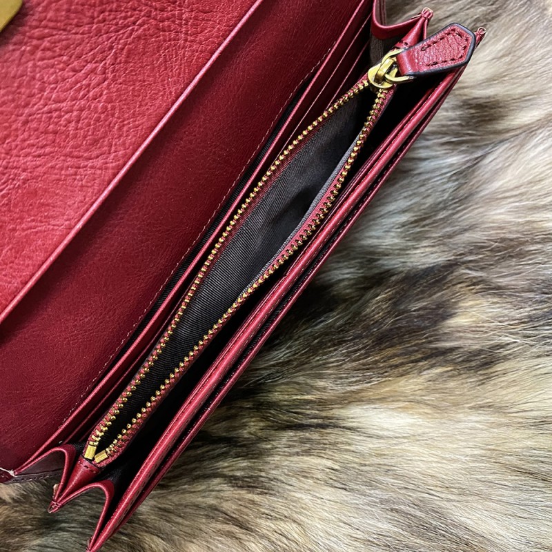 Женский кошелек Alyssa кожаный красный - 7 фото