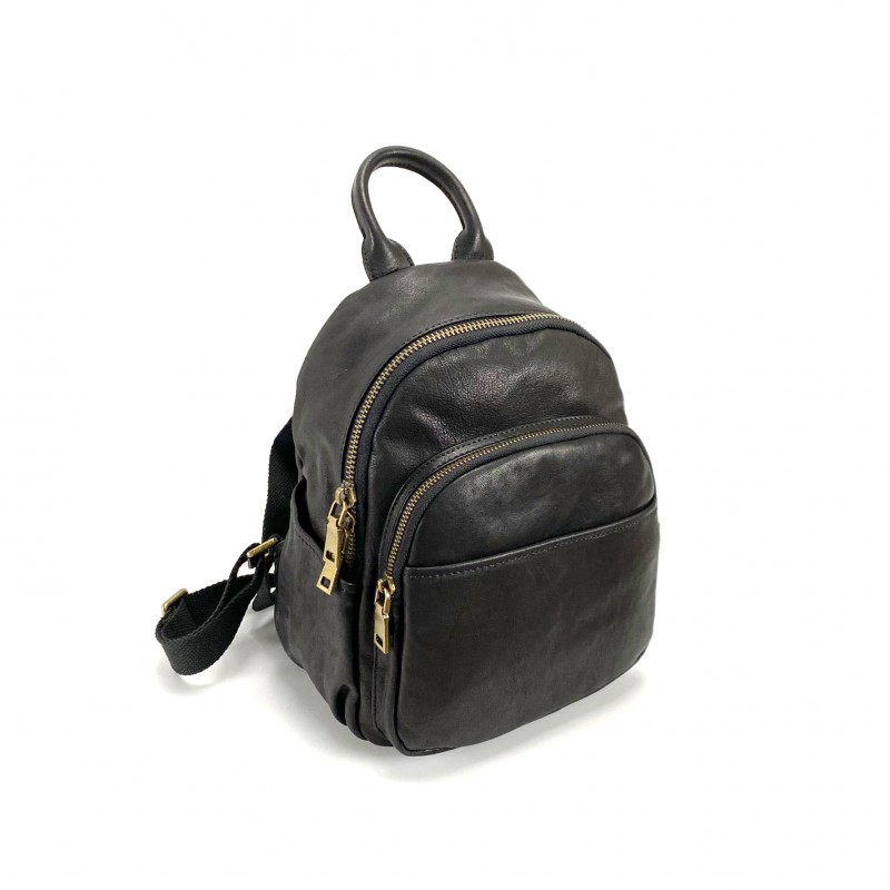 Жіночий шкіряний рюкзак Kate чорний - 12 фото