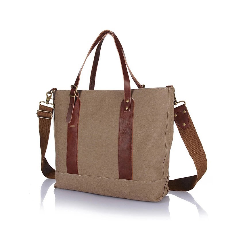 Женская городская сумка-тоут Carabo серо-коричневая - 9 фото