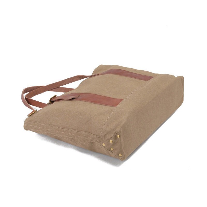 Женская городская сумка-тоут Carabo серо-коричневая - 11 фото
