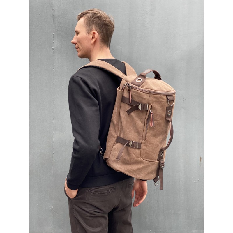 Чоловічий міський рюкзак-сумка Hunter коричневий - 5 фото