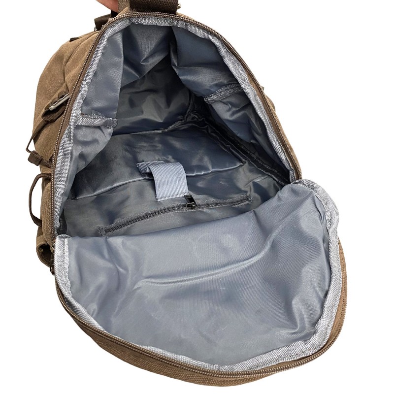 Мужской городской рюкзак-сумка Hunter коричневый - 11 фото