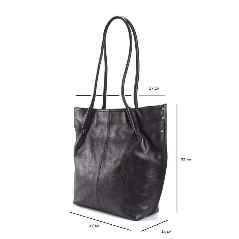 Женская кожаная сумка Biu Adler черный - 5 фото