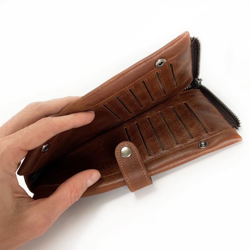 Кожаный кошелек Nevada коричневый - 8 фото