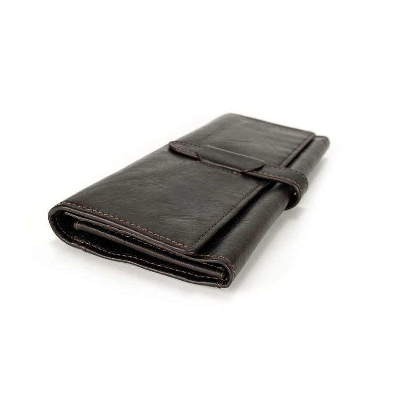 Женский кожаный кошелек Laura темно-коричневый - 4 фото