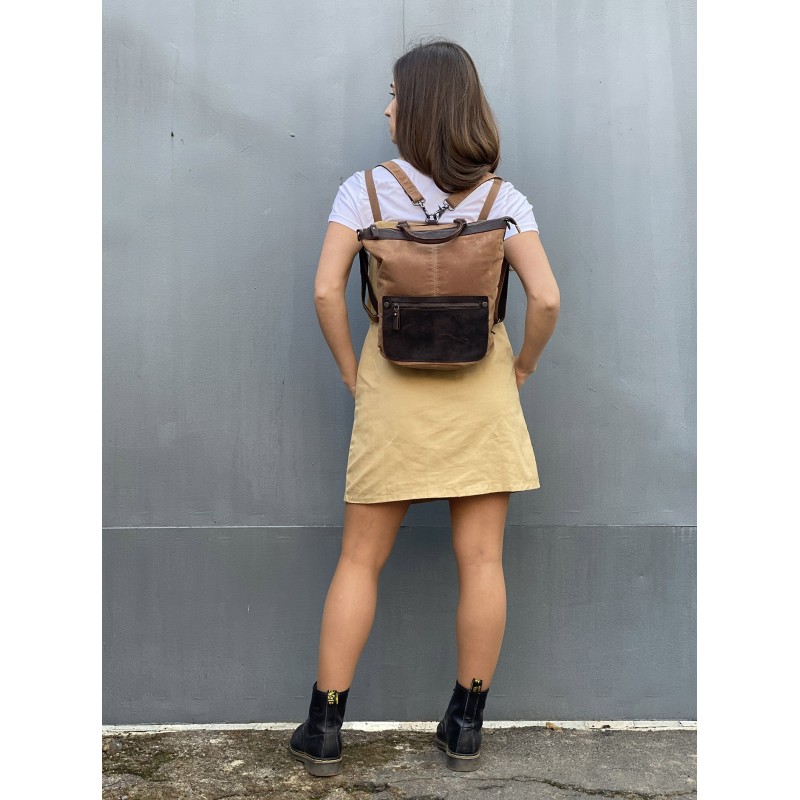 Женский рюкзак Casual way светло-коричневый - 2 фото