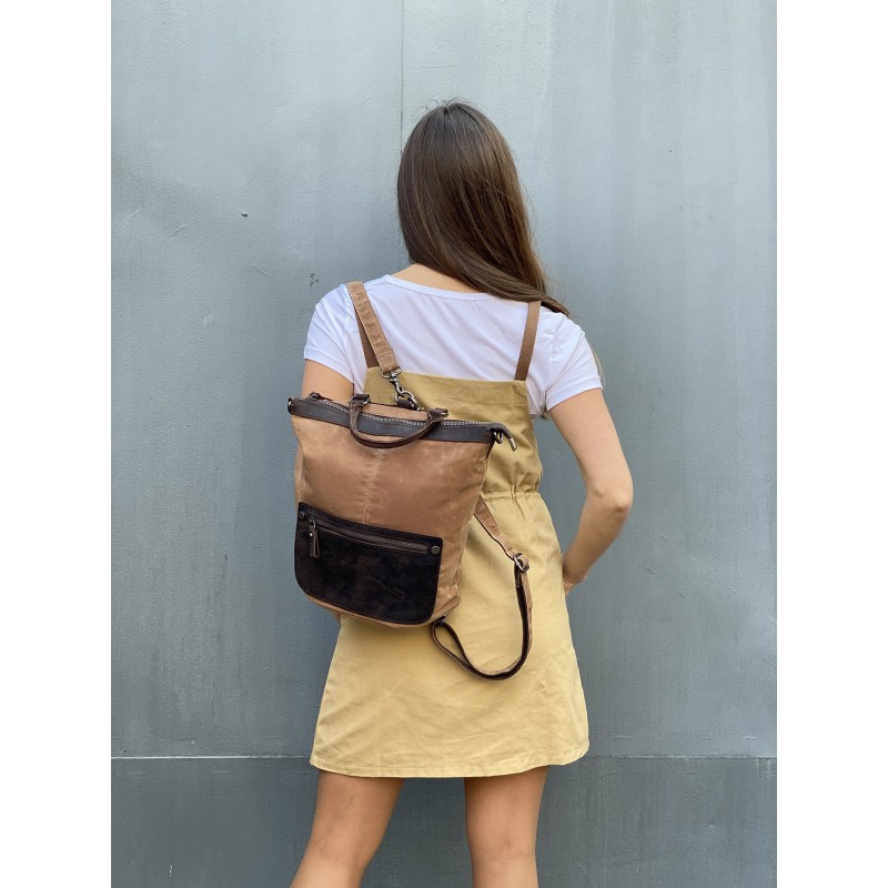 Жіночий рюкзак Casual way світло-коричневий - 5 фото