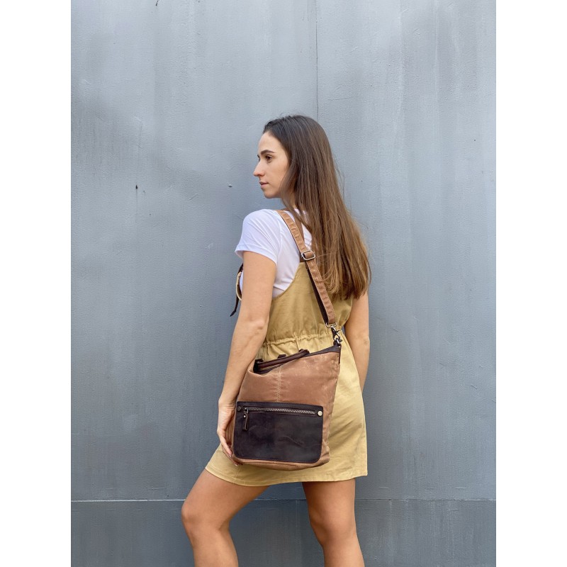 Женский рюкзак Casual way светло-коричневый - 6 фото