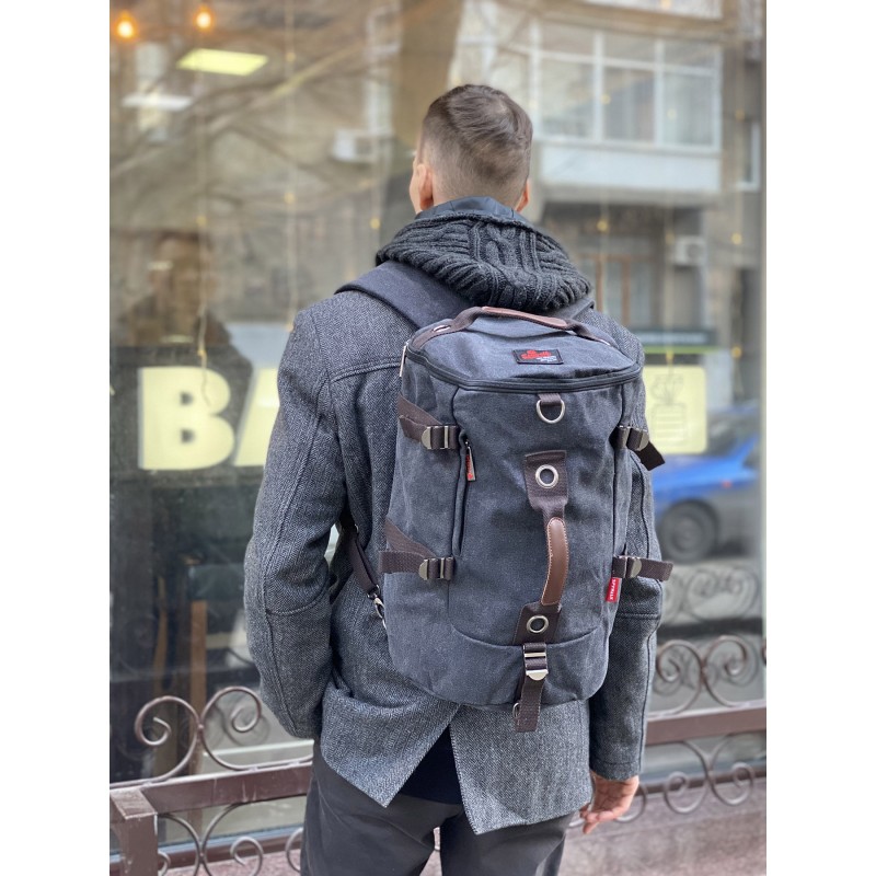 Мужской городской рюкзак-сумка Spywalk графит - 1 фото