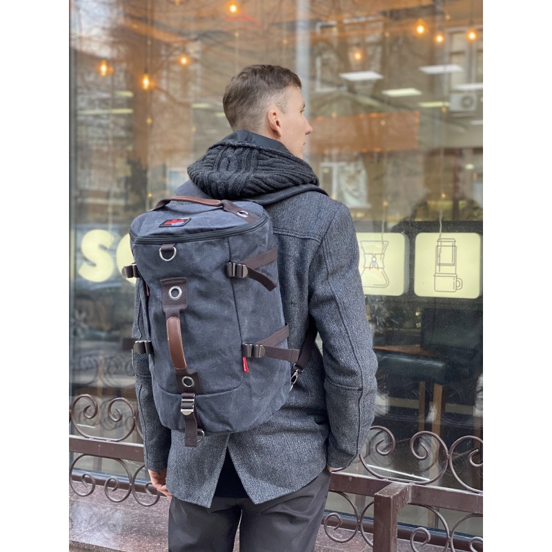 Чоловічий міський рюкзак-сумка Spywalk графіт - 2 фото