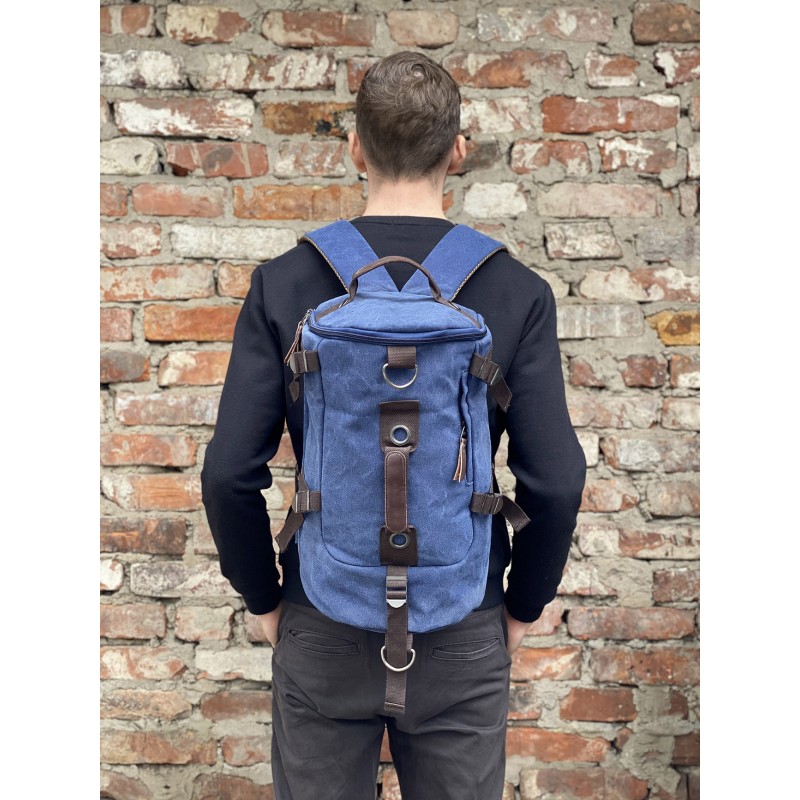Мужской городской рюкзак-сумка Hunter синий - 3 фото