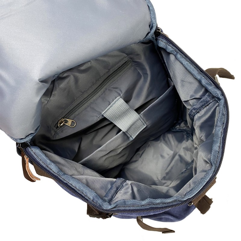 Мужской городской рюкзак-сумка Hunter синий - 9 фото
