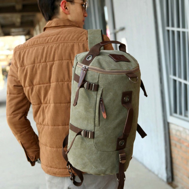 Чоловічий міський рюкзак-сумка Hunter хакі - 6 фото