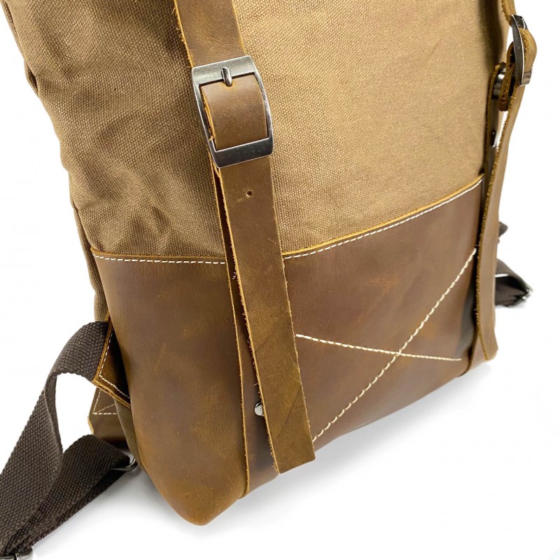 Чоловічий міський рюкзак Safari коричневий - 4 фото