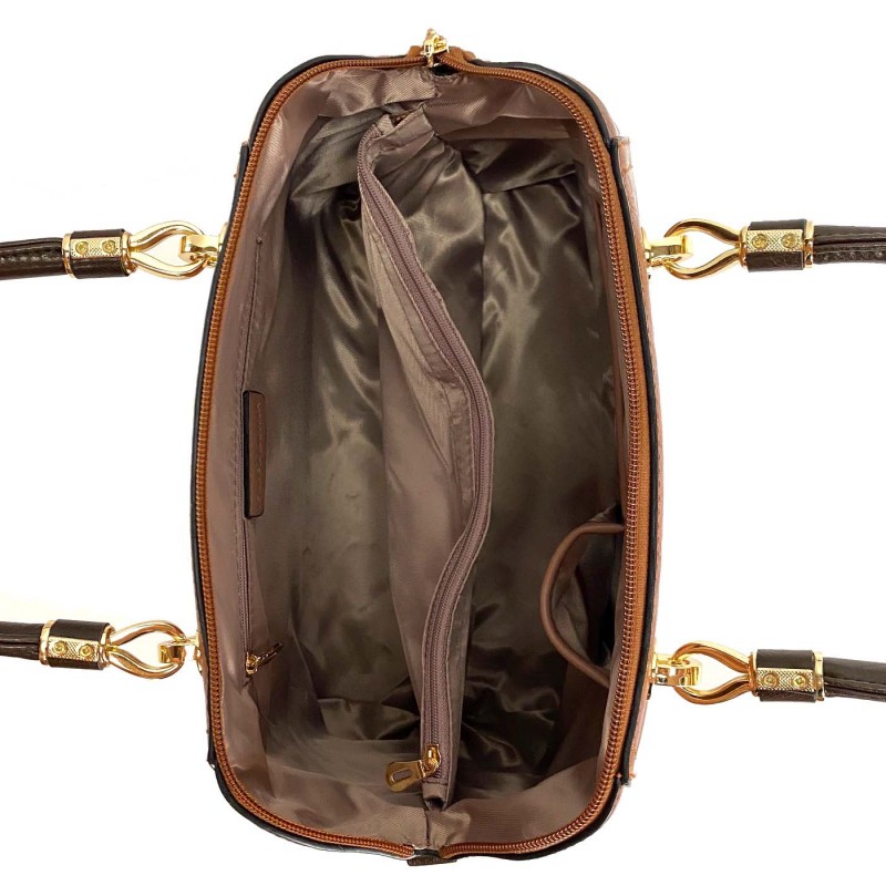 Женская классическая сумка Isa Paulina DS коричневая - 6 фото
