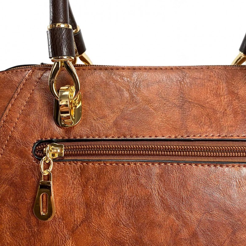 Женская классическая сумка Isa Paulina DS коричневая - 8 фото