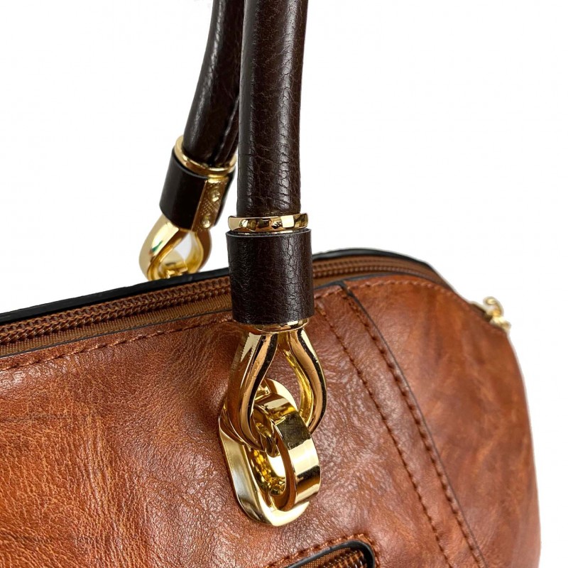 Женская классическая сумка Isa Paulina DS коричневая - 9 фото