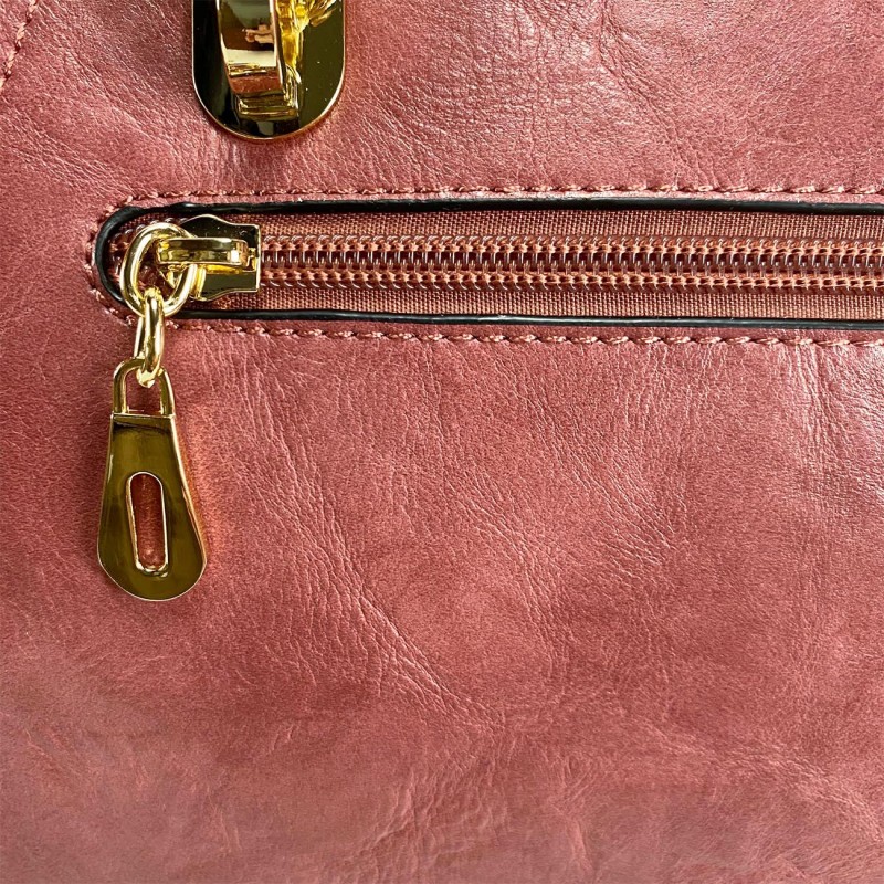 Жіноча класична сумка Isa Paulina DS рожева - 12 фото