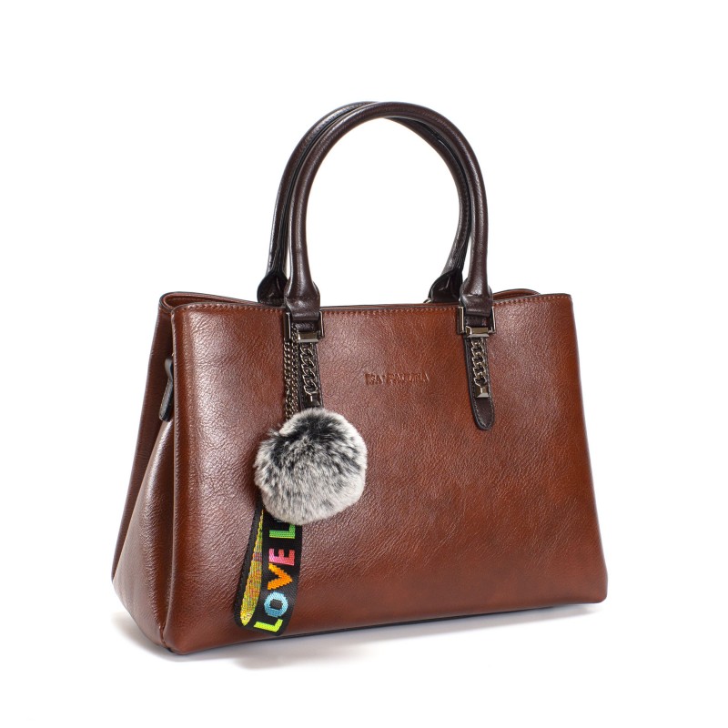 Женская классическая сумка Isa Paulina SE коричневая - 1 фото