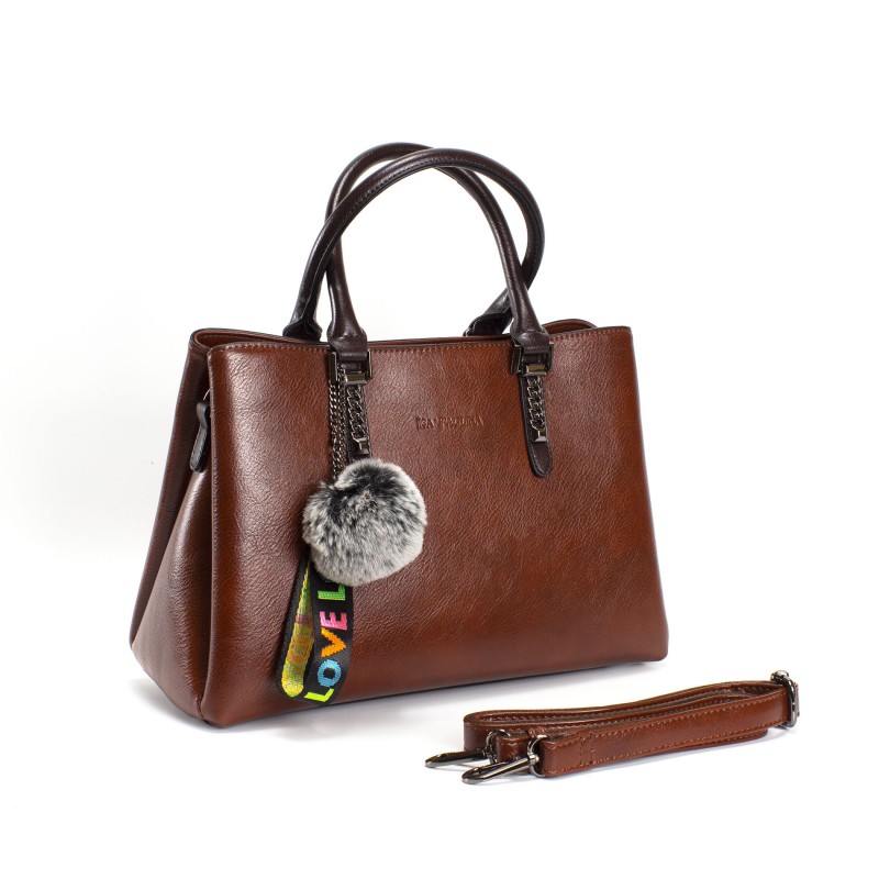 Женская классическая сумка Isa Paulina SE коричневая - 4 фото