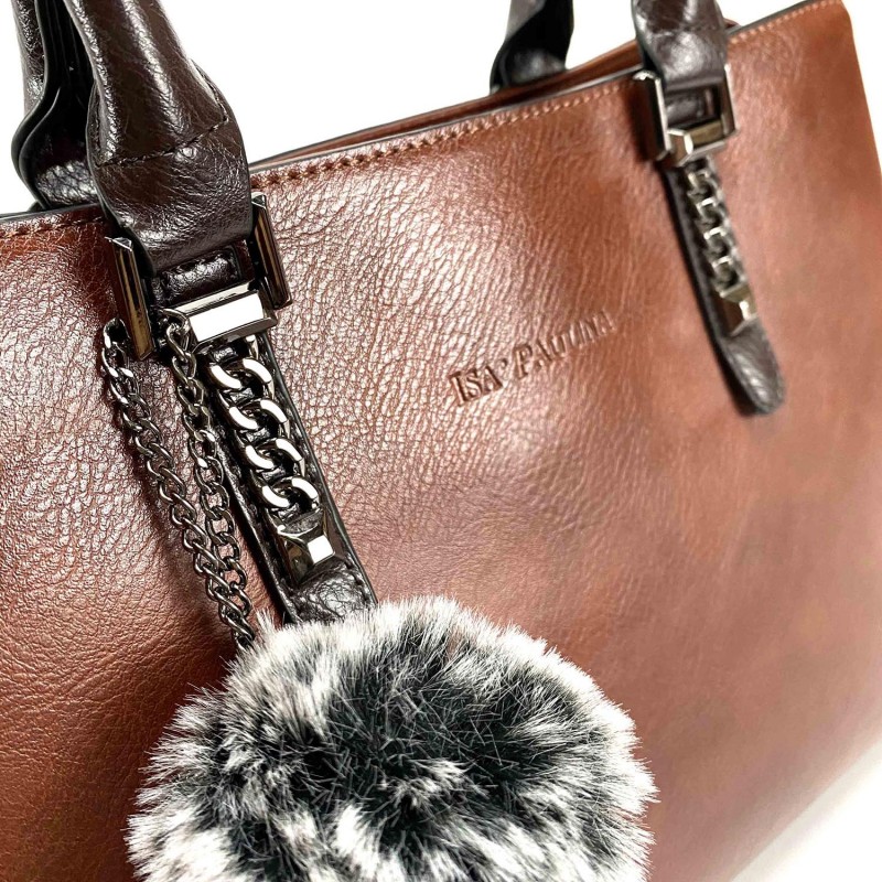 Женская классическая сумка Isa Paulina SE коричневая - 6 фото