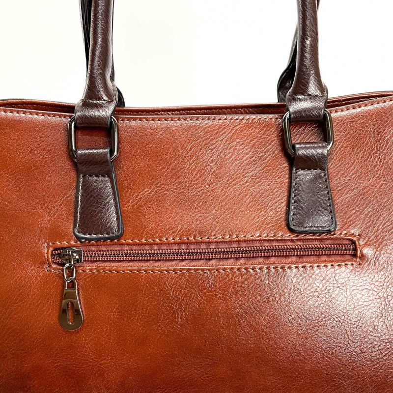 Женская классическая сумка Isa Paulina SE коричневая - 7 фото