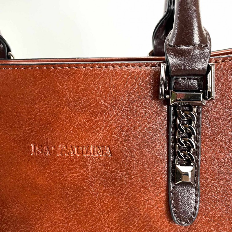 Женская классическая сумка Isa Paulina SE коричневая - 8 фото