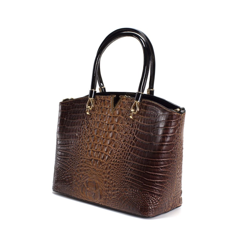 Женская классическая сумка Inessa коричневая - 1 фото