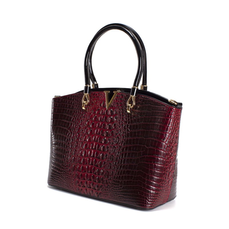 Женская классическая сумка Inessa бордовая - 2 фото