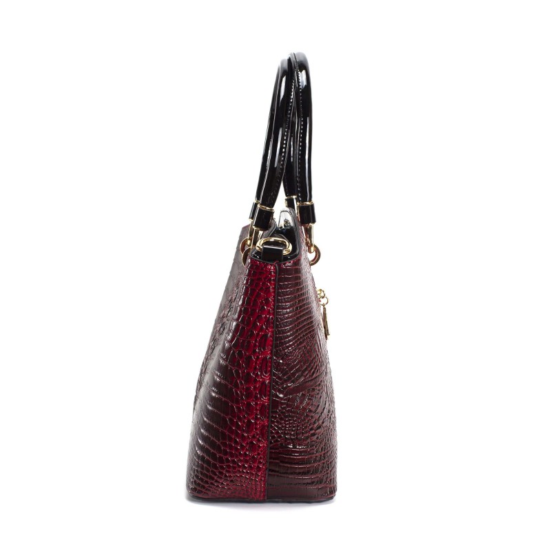 Женская классическая сумка Inessa бордовая - 3 фото
