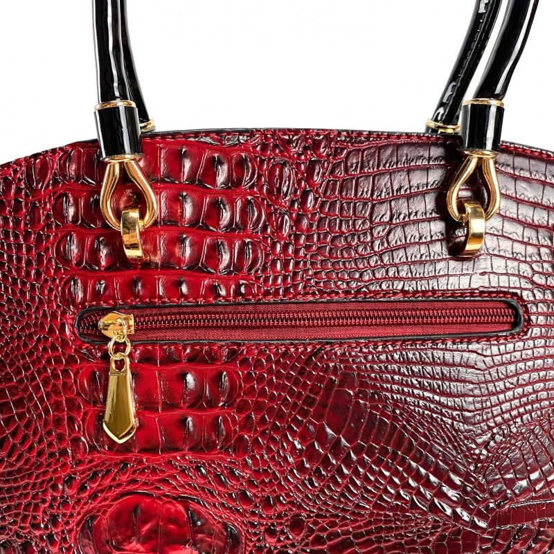 Женская классическая сумка Inessa бордовая - 8 фото