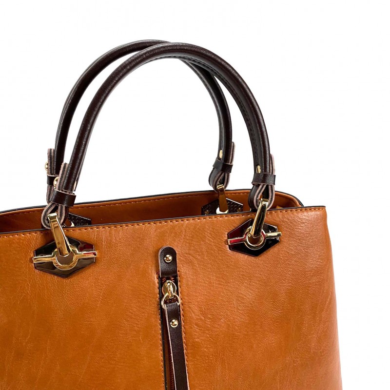 Женская классическая сумка Miranda светло-коричневая - 6 фото