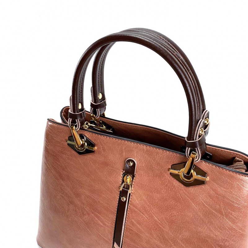 Женская классическая сумка Miranda персиковая - 6 фото