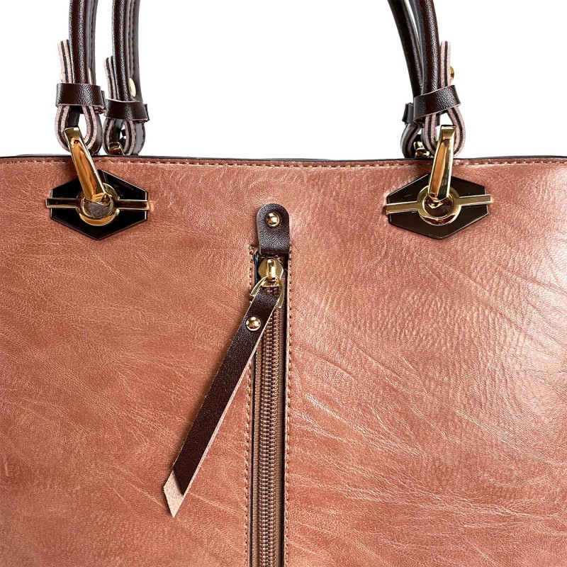 Жіноча класична сумка Miranda персикова - 7 фото