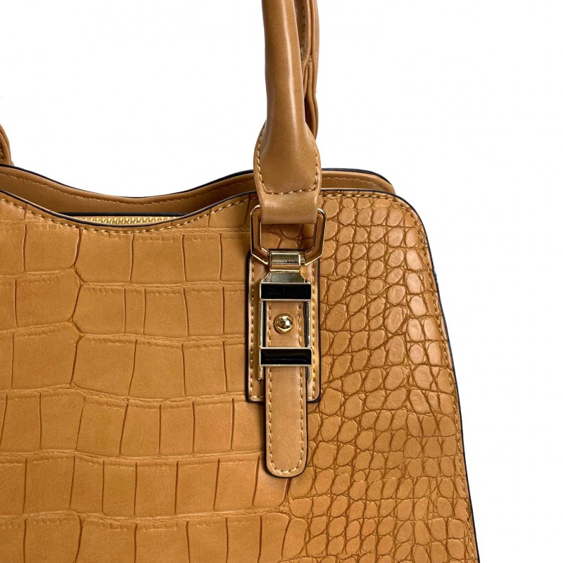 Женская классическая сумка Elly светло-коричневая - 5 фото