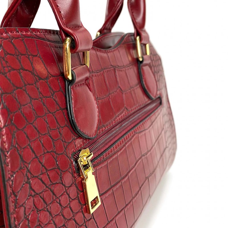 Женская классическая сумка Elly бордовая - 6 фото