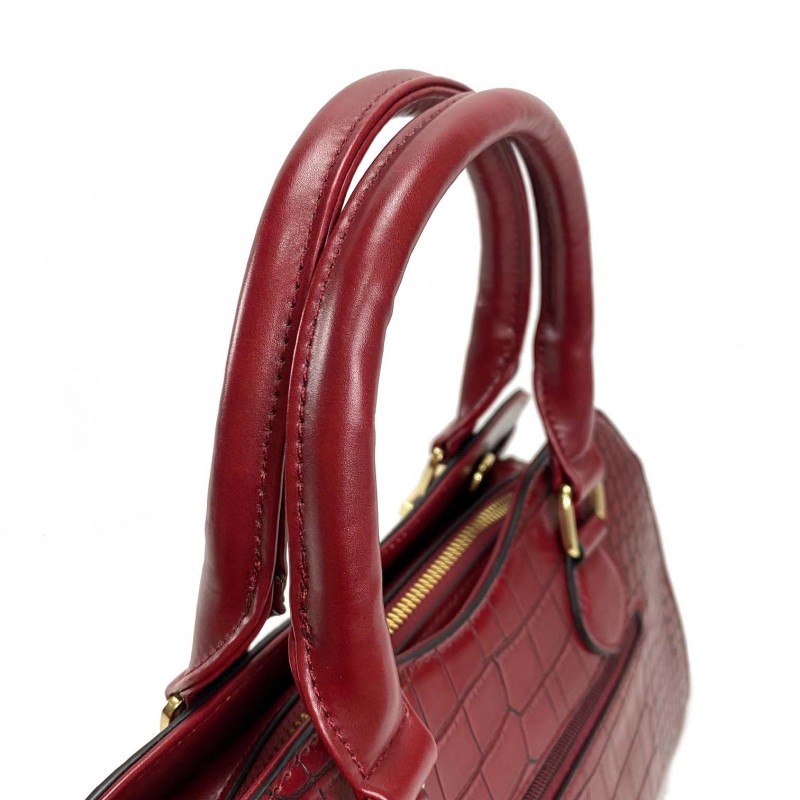 Женская классическая сумка Elly бордовая - 8 фото