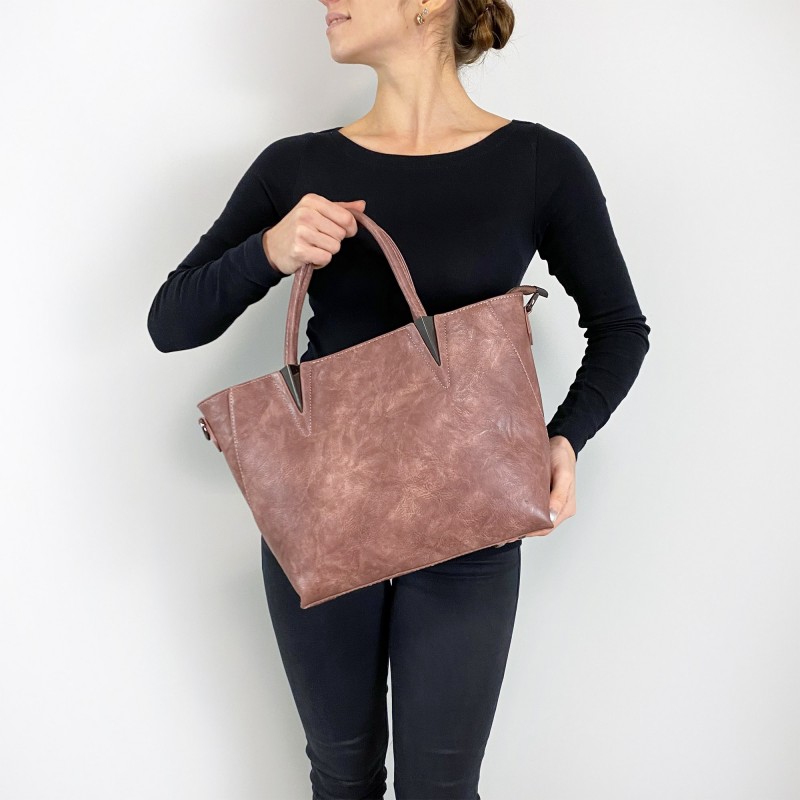 Женская классическая сумка Wendy персиковая - 2 фото