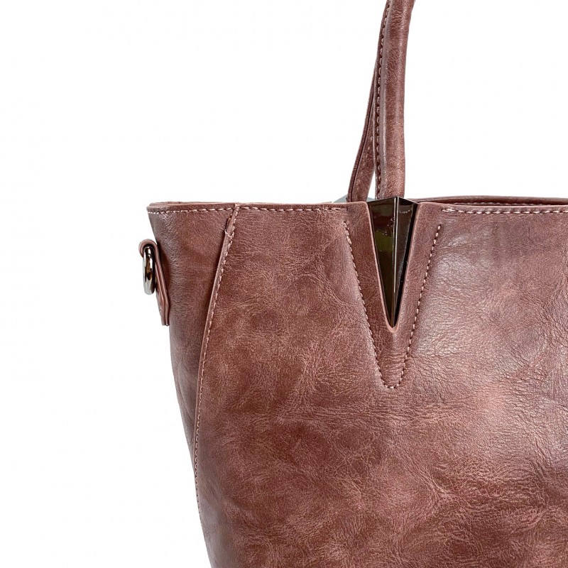 Женская классическая сумка Wendy персиковая - 5 фото