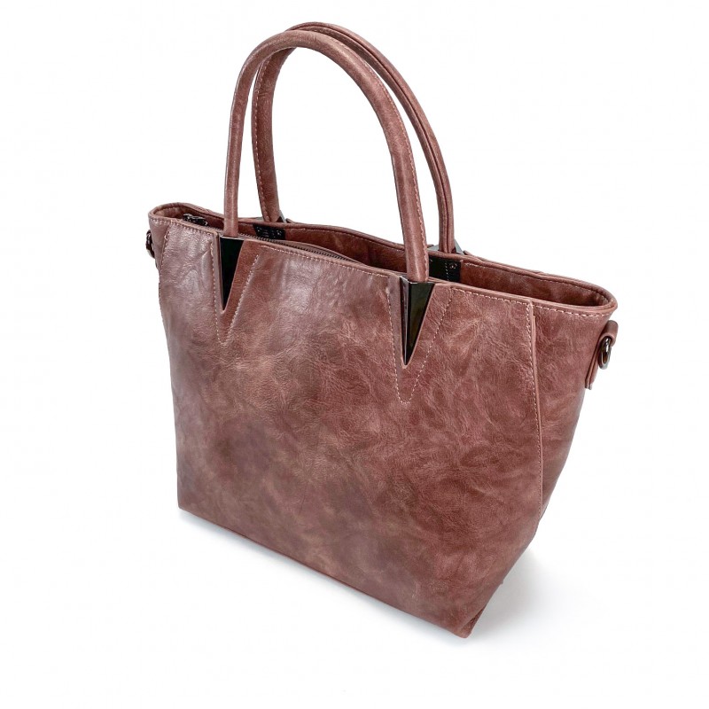 Женская классическая сумка Wendy персиковая - 6 фото
