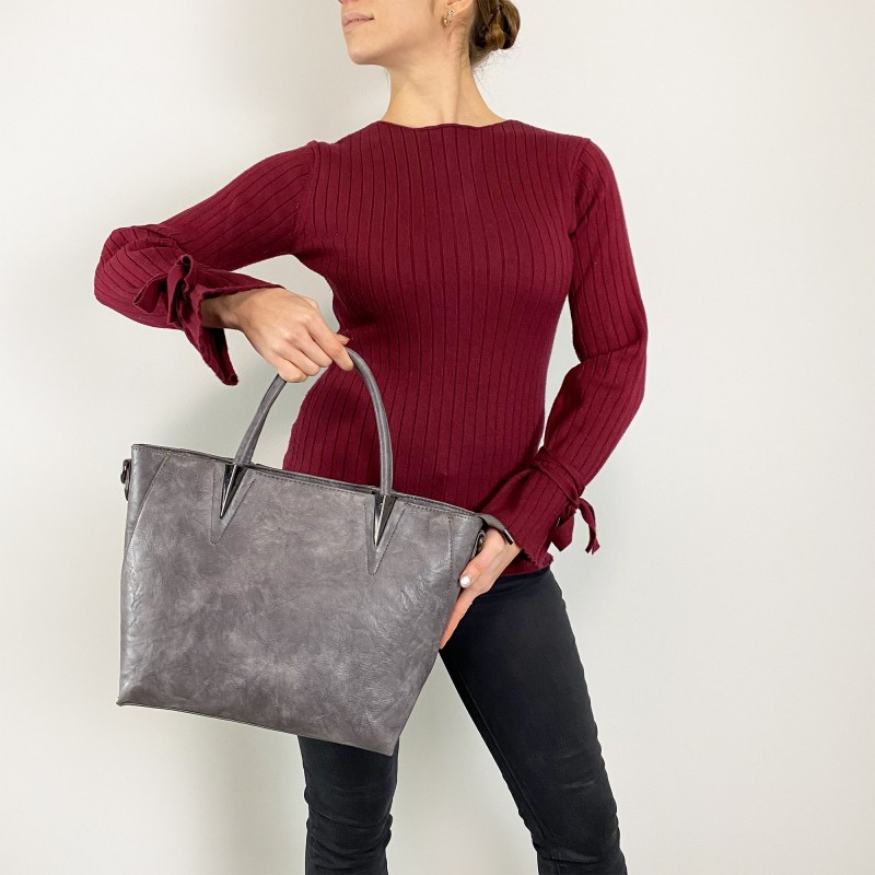 Женская классическая сумка Wendy серая - 1 фото